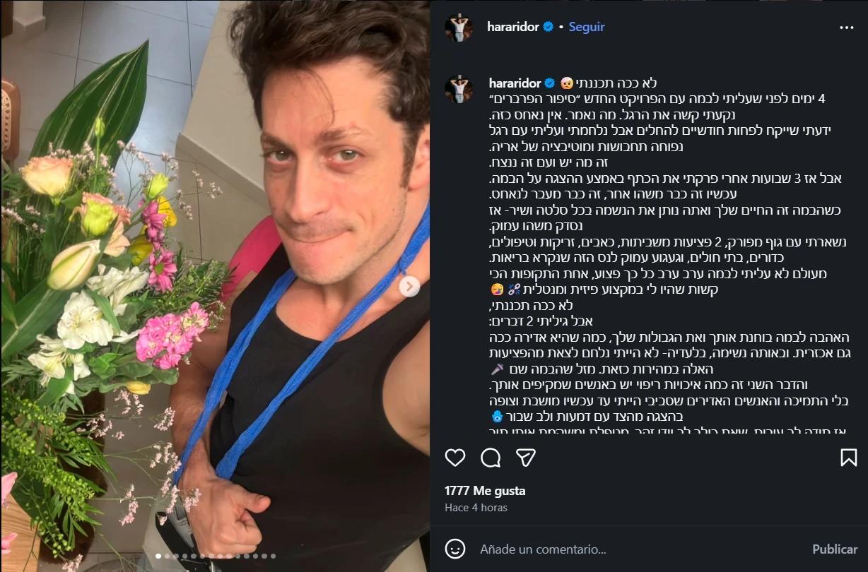 Dor Harari enfrenta lesiones sin abandonar 'Amor sin barreras'