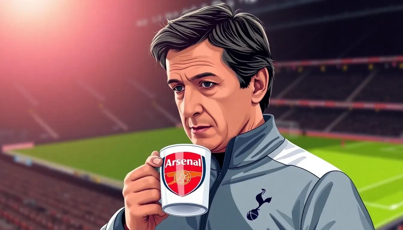 Entrenador del Tottenham Causa Revuelo con Taza del Arsenal