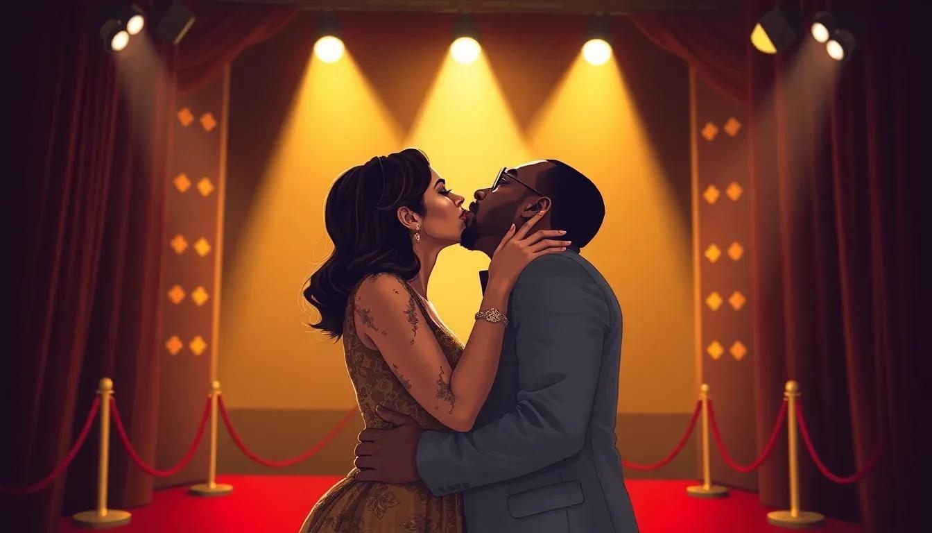 Bat Hen Sabag y Dudu Faruk: Beso Apasionado en Estreno Teatral