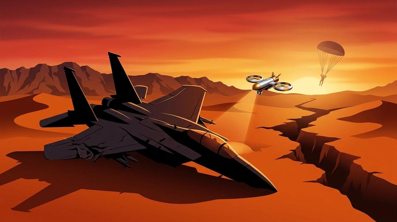 F-15 derribado en Irán, piloto rescatado y navegante buscado